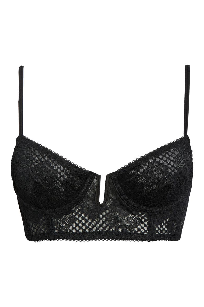 Graphic Edge Demi Longline Bra, Main, color, BLACK