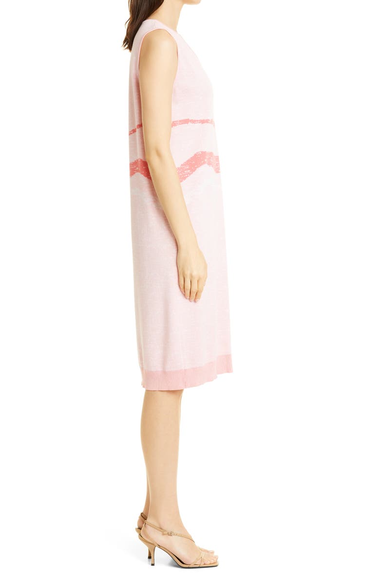 Misook Landscape Knit Dress, Alternate, color, Pink Clay/ Sugar Coral/ White
