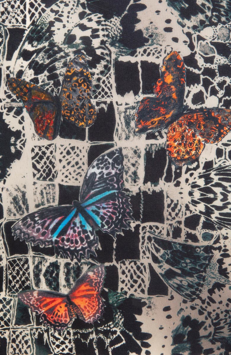 Zadig & Voltaire Blondie Butterfly Print Silk Scarf, Alternate, color, 