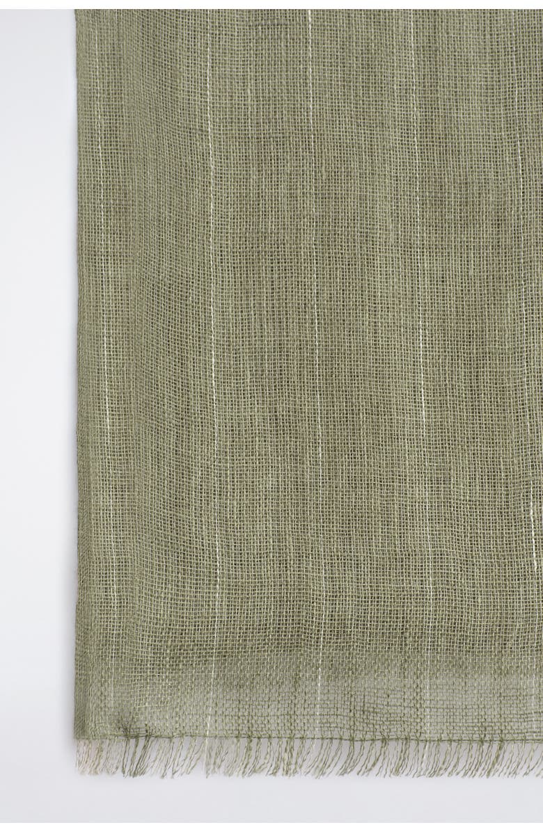 COS Fringed Linen Scarf, Alternate, color, Khaki / Striped