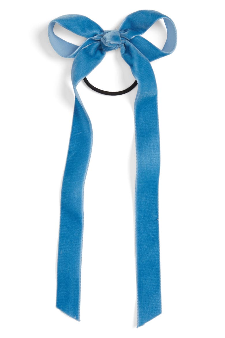 Velvet Bow Hair Band, Main, color, BLUE