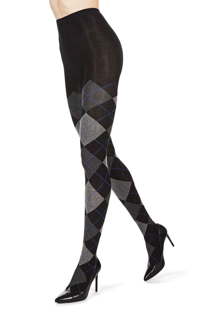 MeMoi Argyle Sweater Tights, Alternate, color, Dark Gray Heather