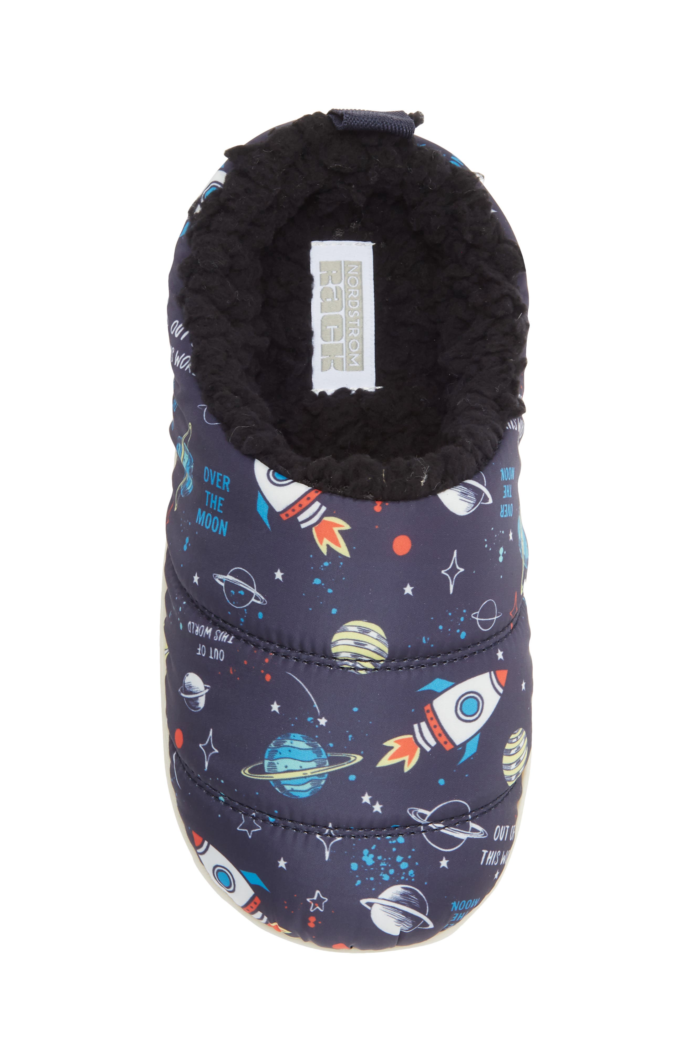 Kids' Fleece Lined Puff Slipper, Alternate, color, NAVY MULTI