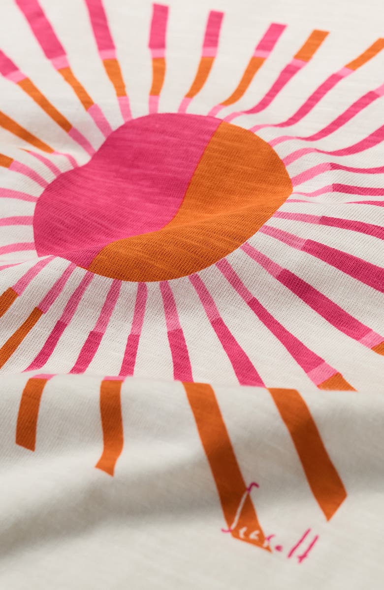 Seasalt Cornwall Printing Ink Organic Cotton Graphic T-Shirt, Alternate, color, Sunrise Graphic Chalk