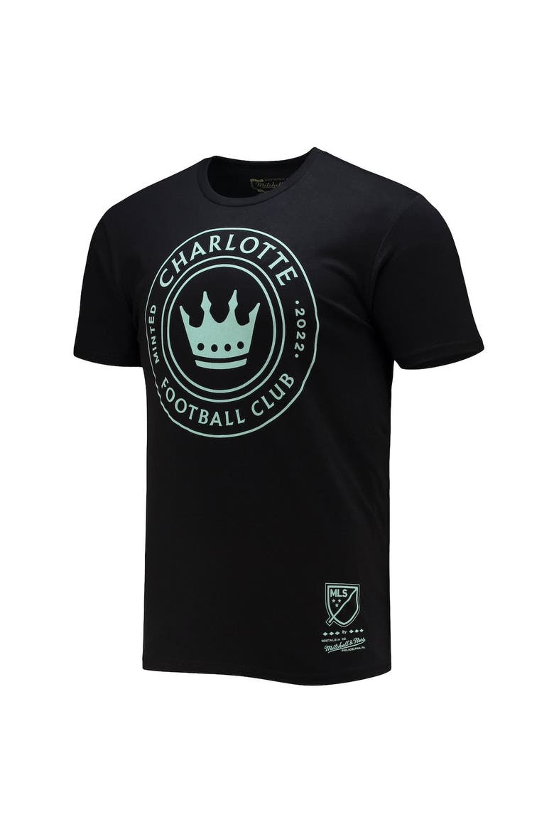 Men's Mitchell & Ness Black Charlotte FC Primary Logo T-Shirt, Alternate, color, Black