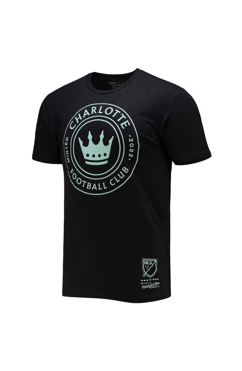 Mitchell & Ness Men's Mitchell & Ness Black Charlotte FC Primary Logo T-Shirt, Alternate, color, 