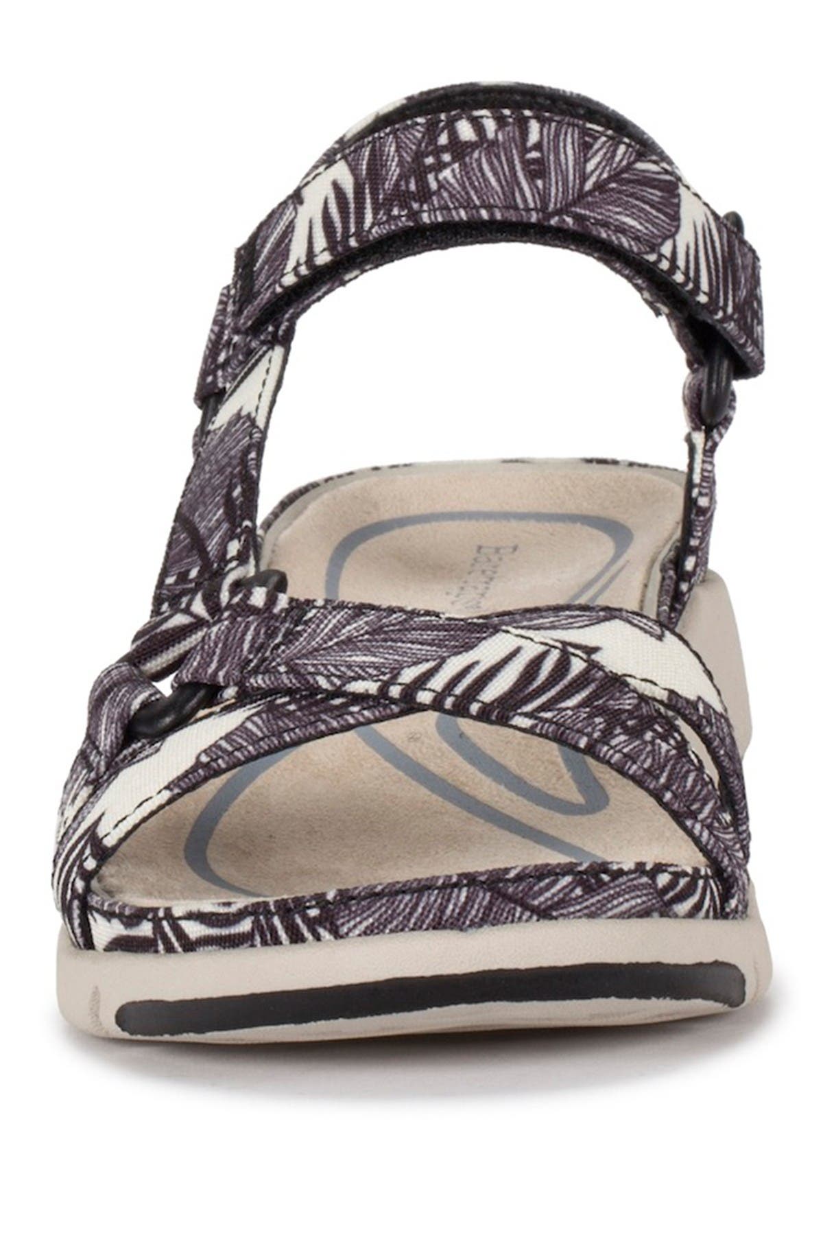Nikole Casual Sandal, Alternate, color, BLACK/WHITE PALM CANVAS