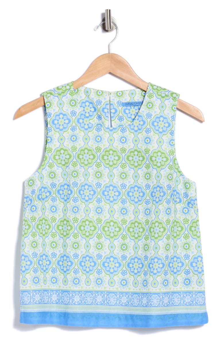 Norie Sleeveless Top, Alternate, color, WHITE/ GREEN/ SKY BLUE