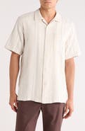 Tommy Bahama Milano Textured Stripe Cotton Camp Shirt
