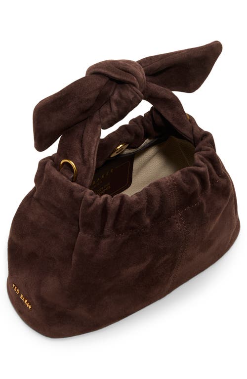 Ted Baker London Emily Suede Top Knot Bag In Brown