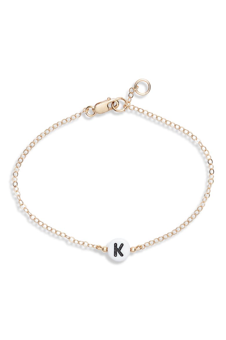 Initial Chain Bracelet, Main, color, GOLD-K