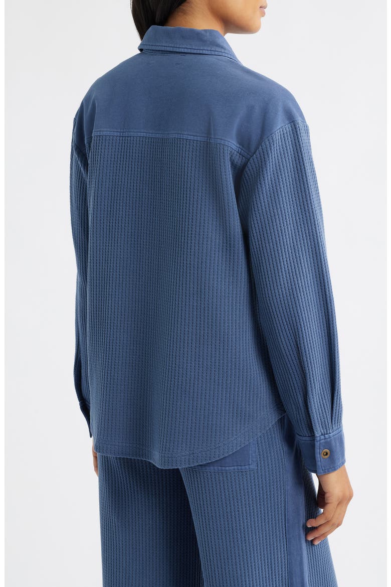 Camden Thermal Mixed Media Snap-Up Shirt, Alternate, color, BLUE