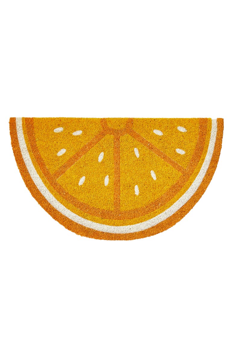 Citrus Slice Non-Slip Coir Mat Multi Coir Summer, Main, color, Orange