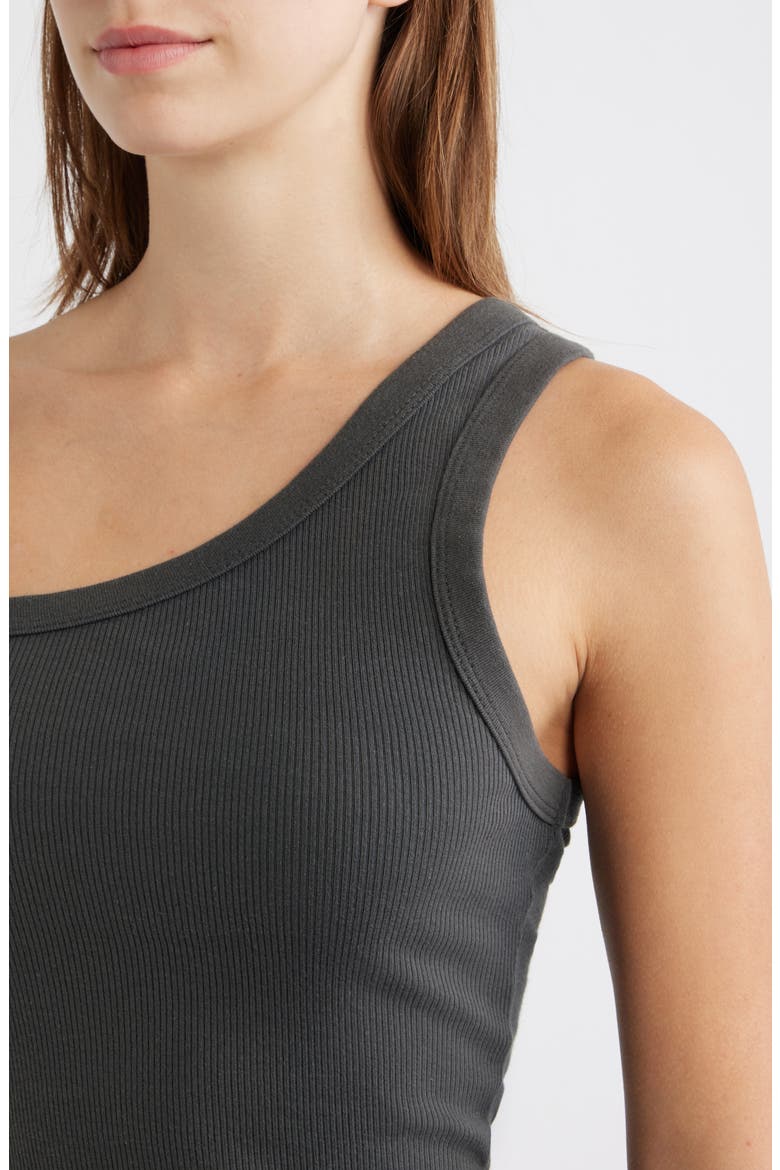 Eve Cotton Rib One-Shoulder Tank, Alternate, color, WASHED BLACK