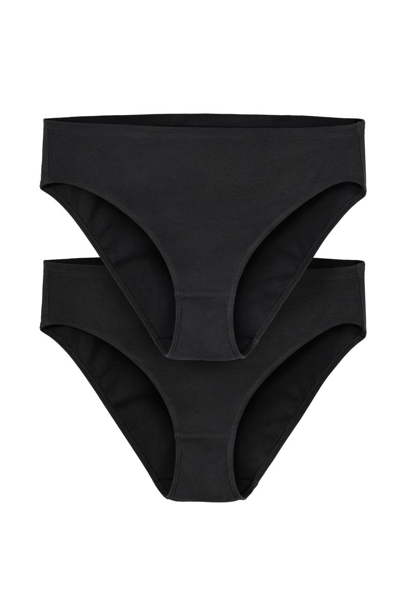 City Threads USA-Made Women's Soft 100% Organic Cotton Brief Underwear, Main, color, Black