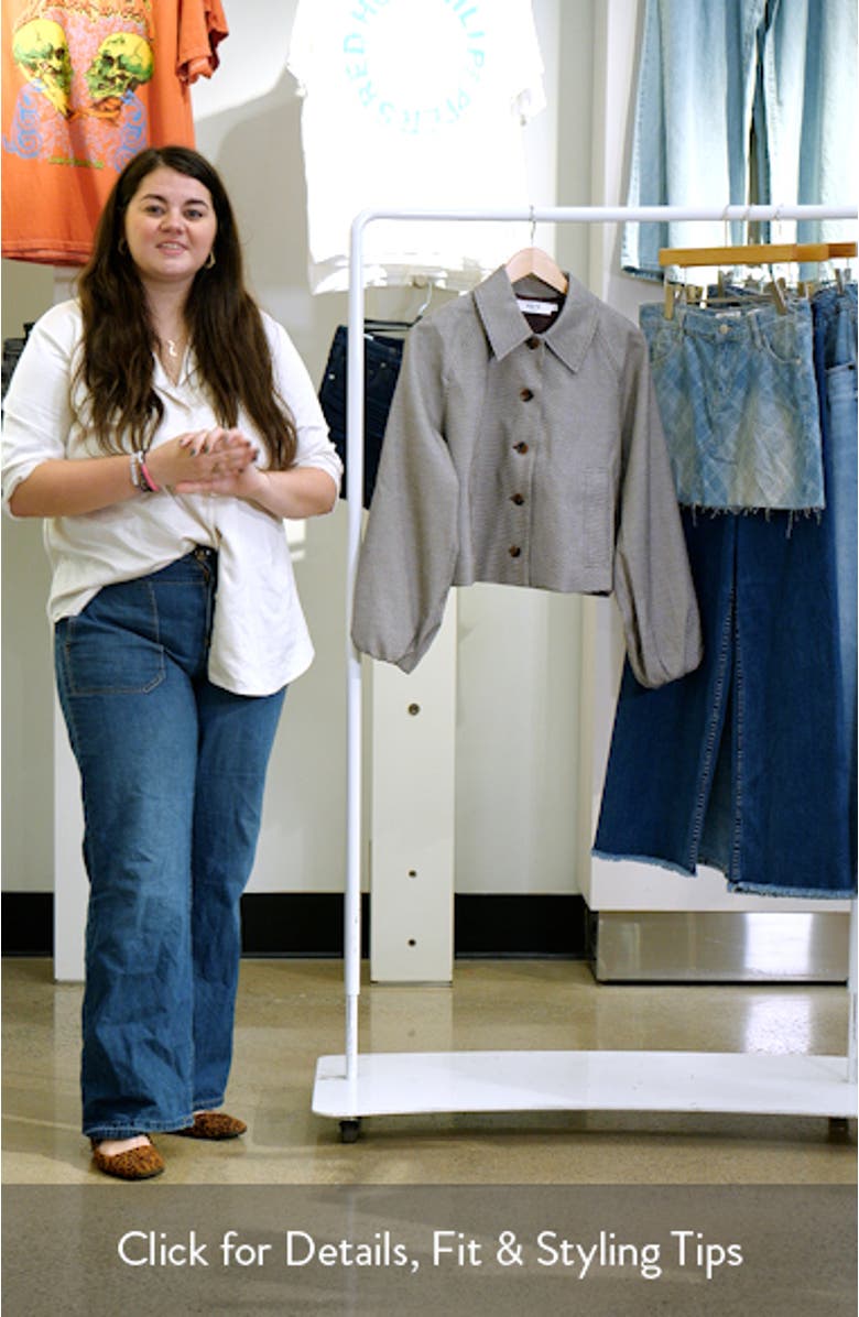 Houndstooth Check Balloon Sleeve Jacket, sales video thumbnail