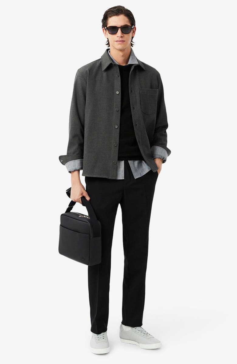 Lacoste Merino Wool Crewneck Sweater, Alternate, color, Noir