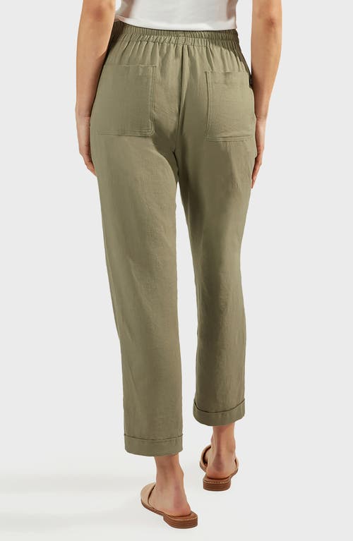 Matty M . Laurel Linen Blend Pants In Green