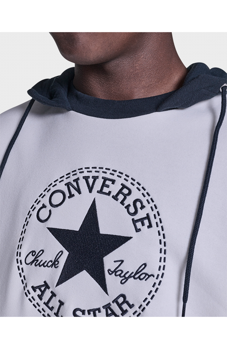 Converse Chuck Taylor Patch Two-Tone Hoodie, Alternate, color, Converse Egret
