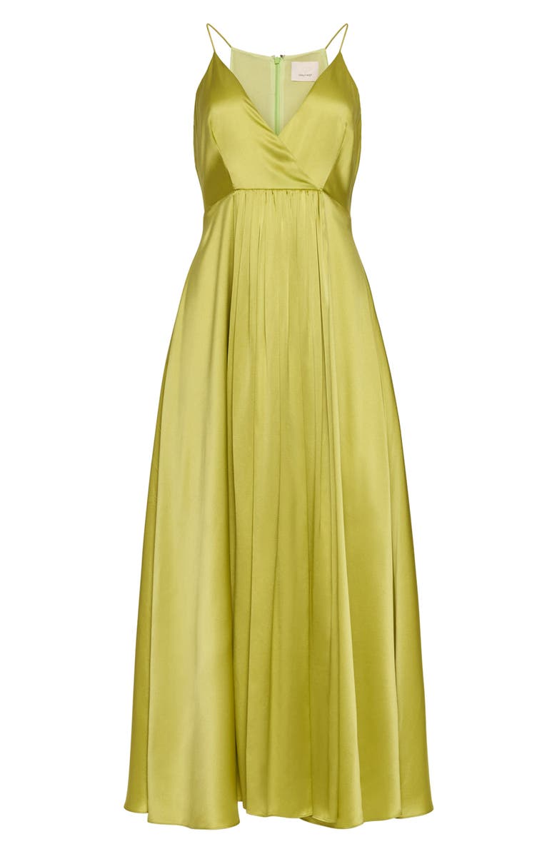Cinq à Sept Galina Satin Dress, Alternate, color, Green Banana