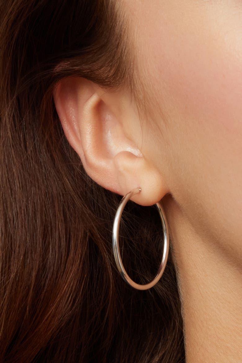 Sterling Silver Everyday Hoops Earrings, Alternate, color, Silver