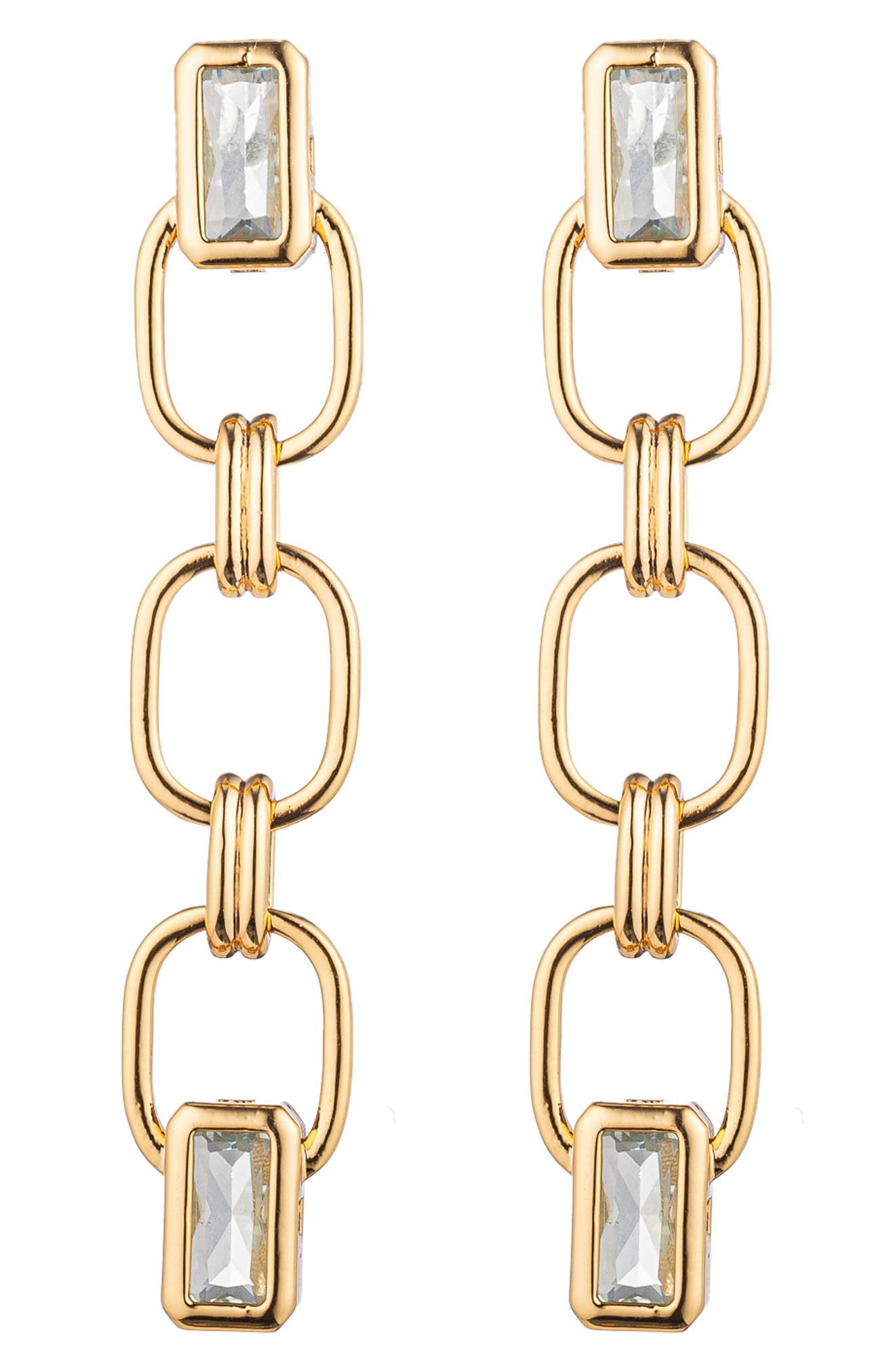 EYE CANDY LOS ANGELES Aveline Cubic Zirconia Chain Drop Earrings