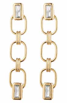 EYE CANDY LOS ANGELES Aveline Cubic Zirconia Chain Drop Earrings