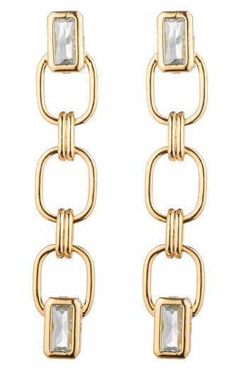 Aveline Cubic Zirconia Chain Drop Earrings