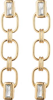 EYE CANDY LOS ANGELES Aveline Cubic Zirconia Chain Drop Earrings