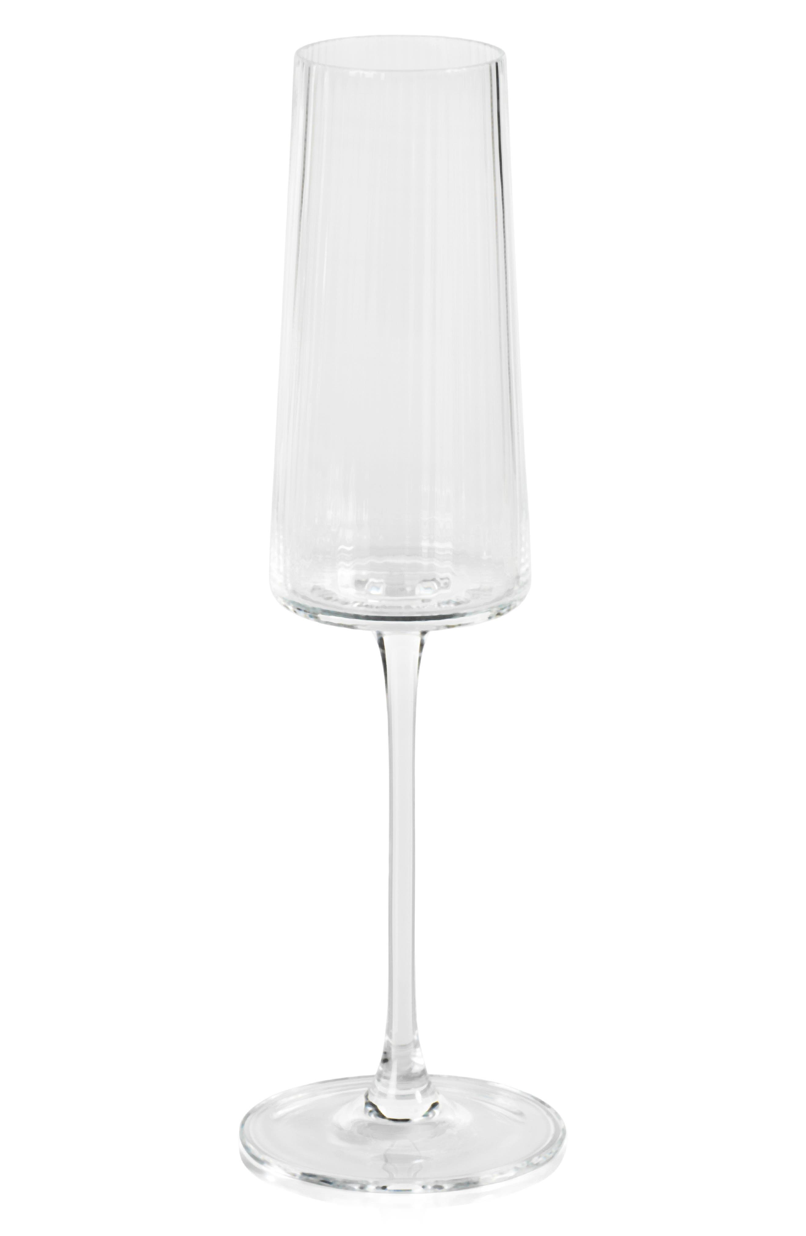 Zodax Benin Fluted Set of 4 Champagne Flutes