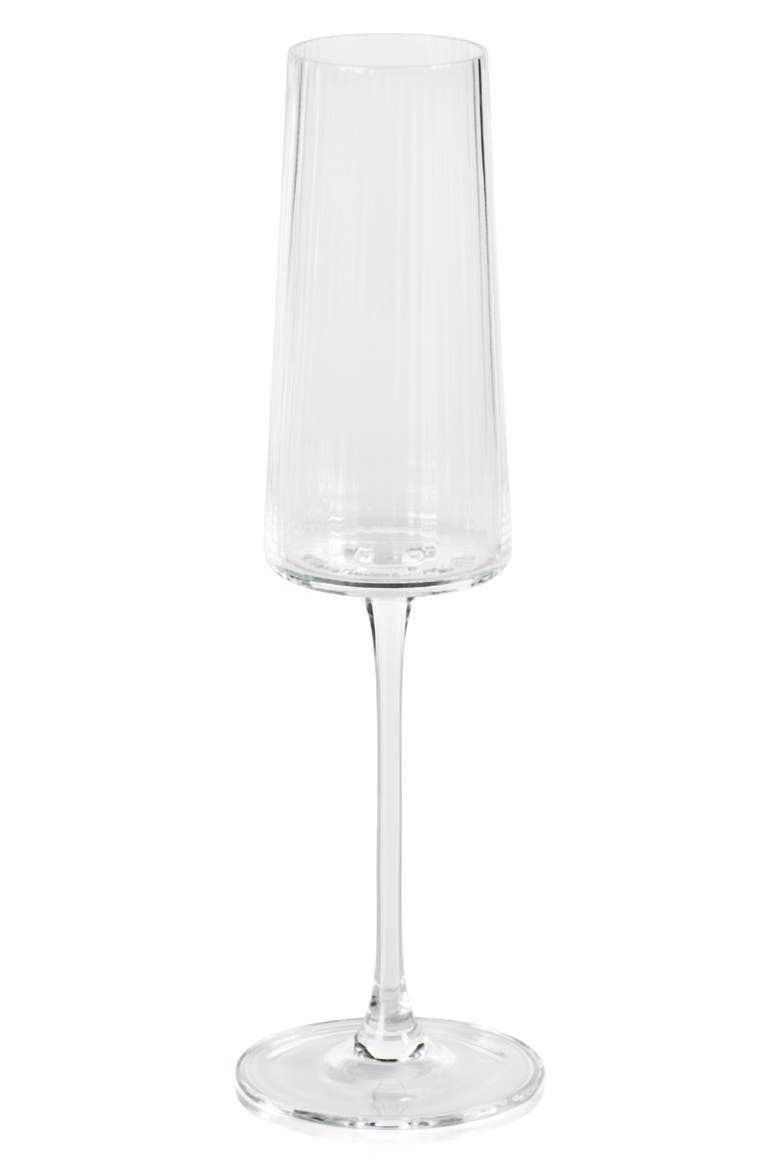 Benin Fluted Set of 4 Champagne Flutes, Main, color, CLEAR