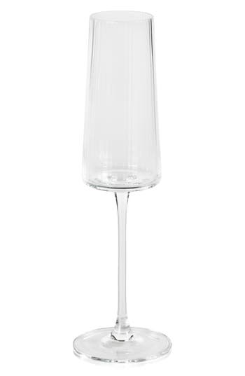 Zodax Benin Fluted Set Of 4 Champagne Flutes In Transparent