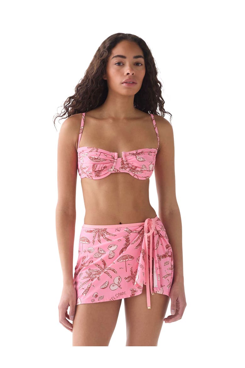 Ruched Underwire Bra Swim Top Swimsuit, Alternate, color, Guava Slice
