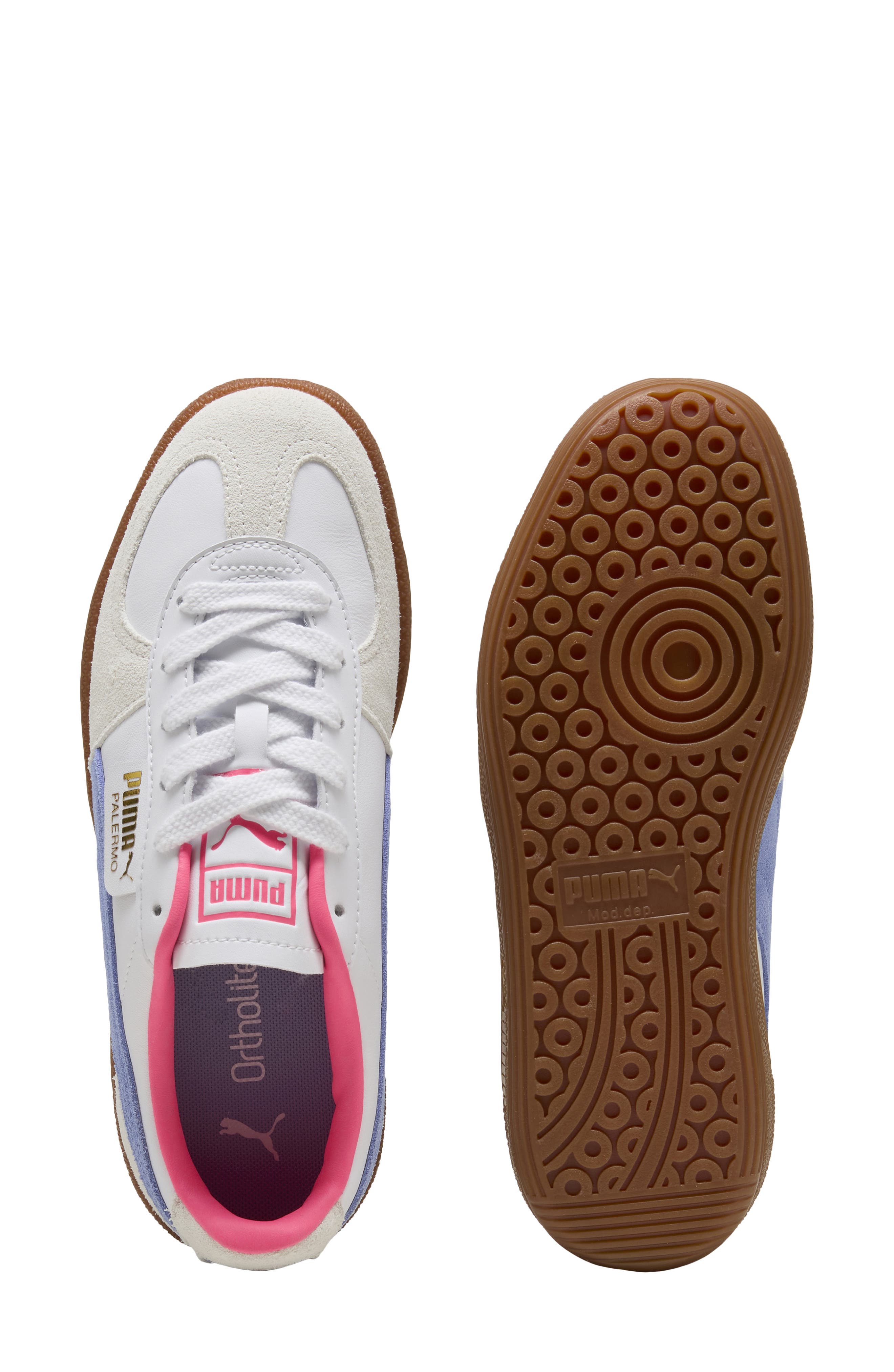 Palermo Sneaker, Alternate, color, PUMA WHITE-INTENSE LAVENDER