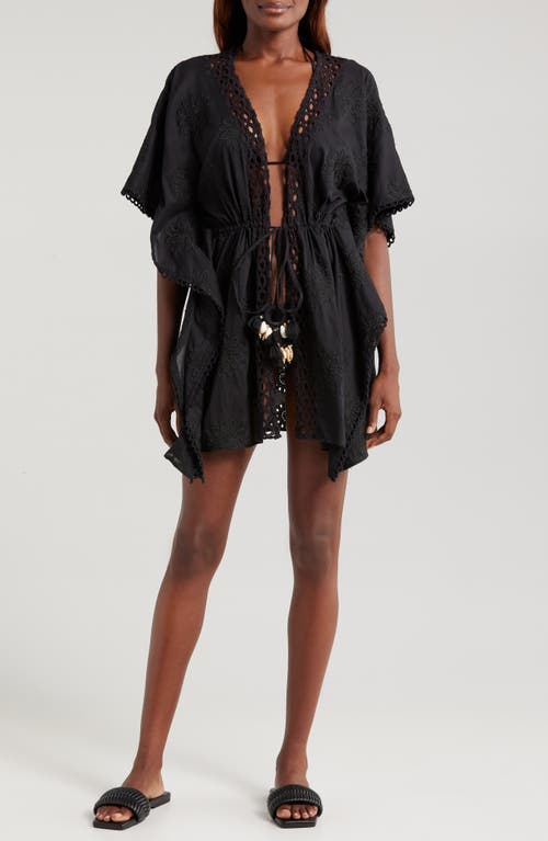 Ramy Brook Rogelia Embroidered Cover-Up in Black Floral 