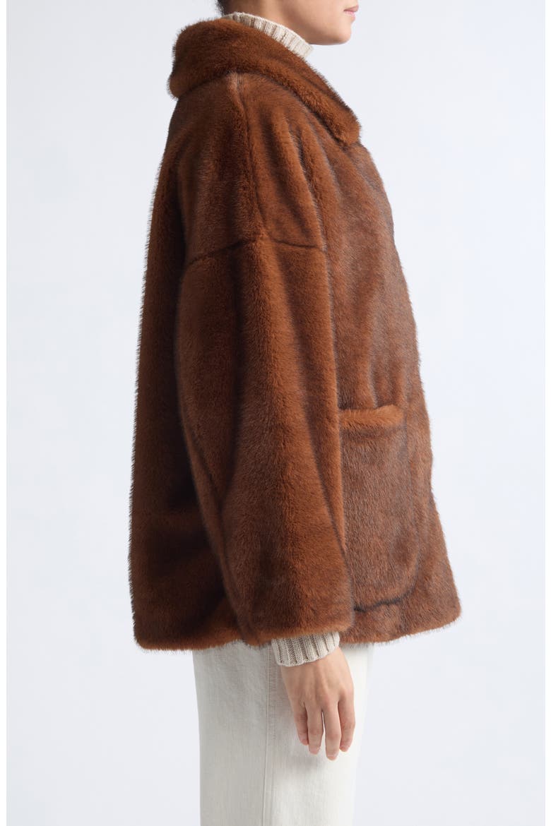 Short Faux Fur Jacket, Alternate, color, 8800 DARK BROWN