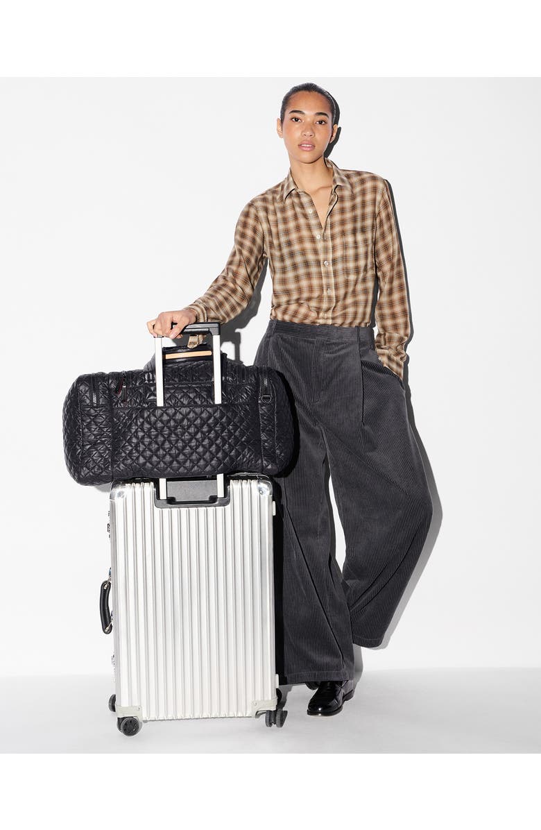 MZ Wallace Metro Team Quilted Nylon Duffle Bag, Alternate, color, Black