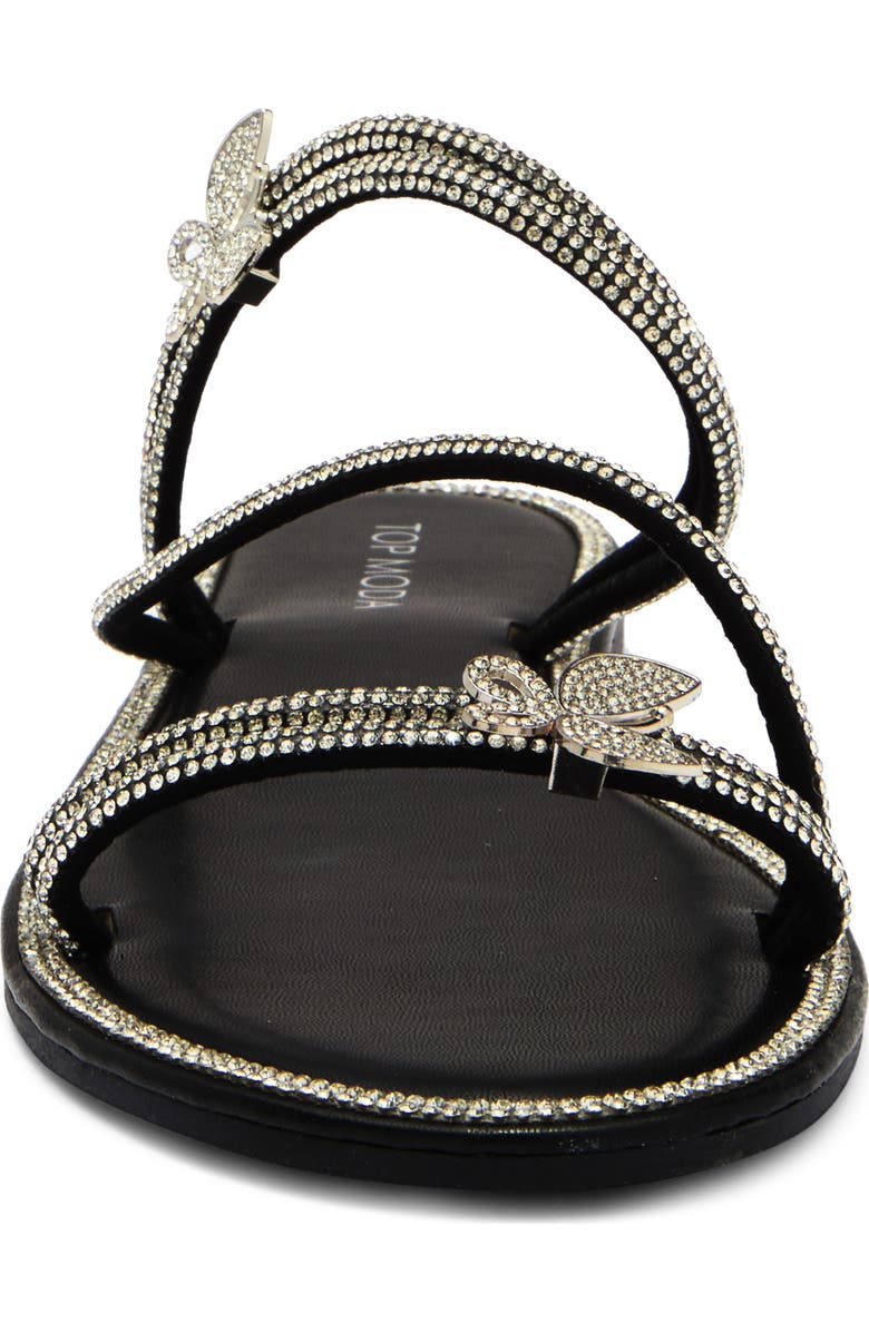 TOP GUY SHOES Paz Crystal Butterfly Slide Sandal, Alternate, color,