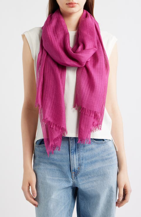 Striped Silk & Cashmere Scarf