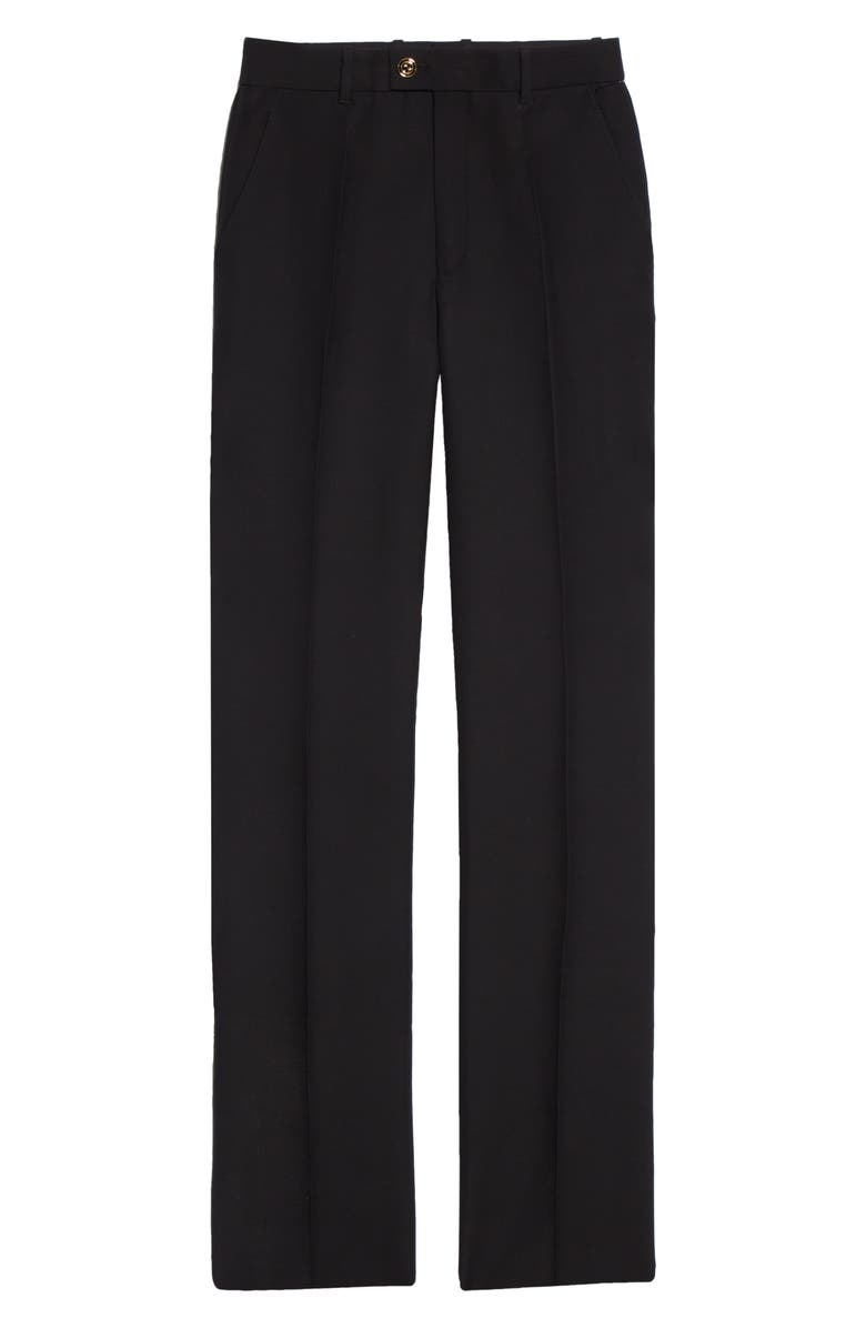 Gucci Silk & Wool Cady Crepe Straight Leg Pants, Alternate, color, 