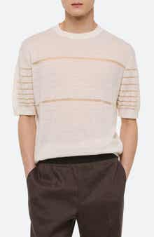 Helmut Lang Sheer Stripe Linen T-Shirt