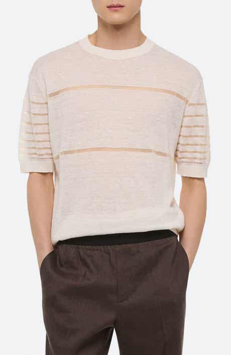 Helmut Lang Sheer Stripe Linen T-Shirt