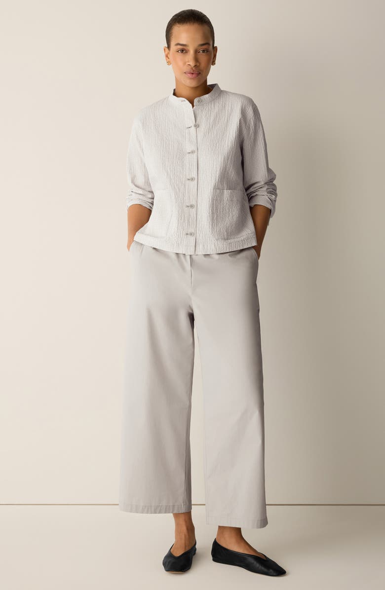 Eileen Fisher Wide Leg Stretch Organic Cotton Ankle Pants, Alternate, color,