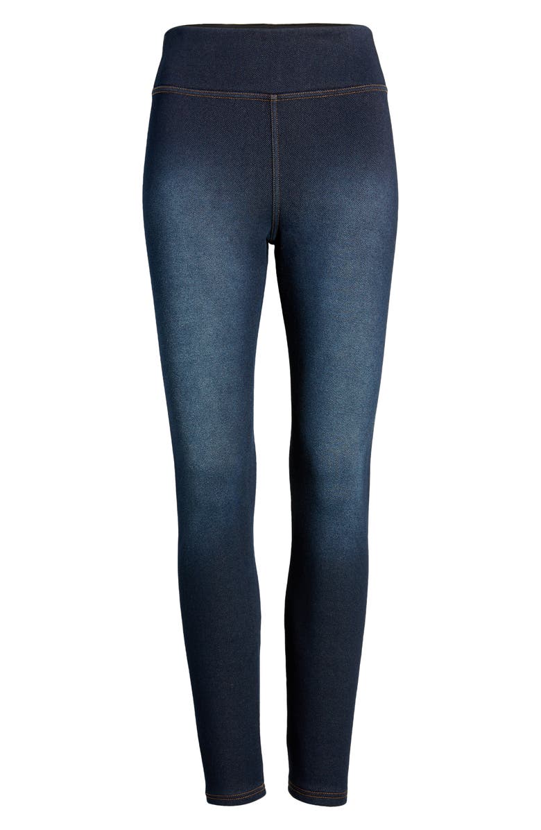 Hue High Waist Winter Denim Leggings, Alternate, color, Midnight Rinse