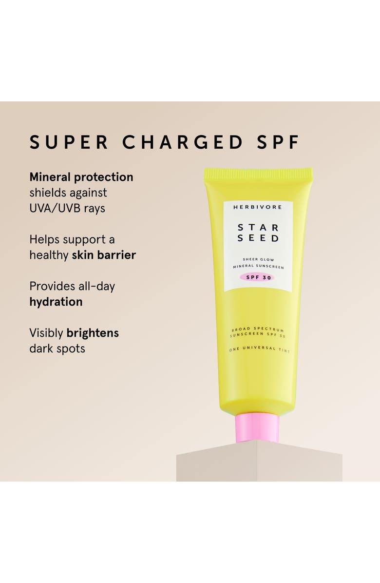 Herbivore Botanicals Star Seed Sheer Glow Mineral Sunscreen SPF 30, Alternate, color,