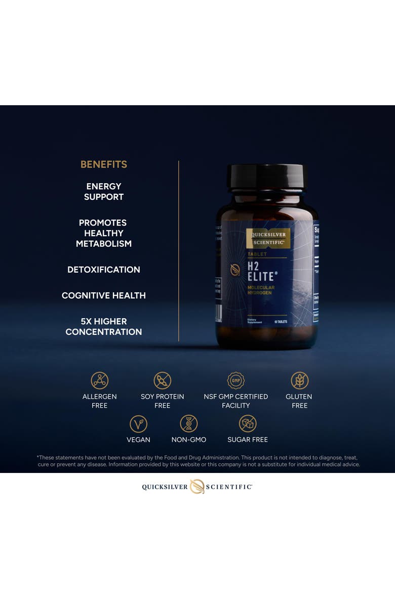 Quicksilver Scientific H2 Elite Molecular Hydrogen Magnesium Malate Water Tablets, Alternate, color, Brown