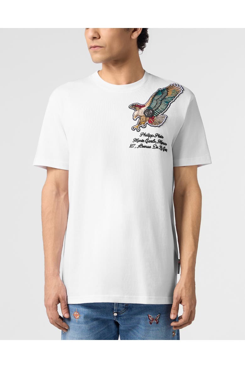 Round Neck T-Shirt Eagle Montecarlo Men, Main, color, white