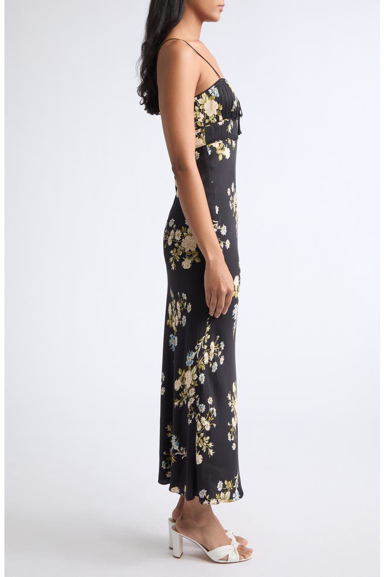 Kieren Silk Blend Midi Dress, Alternate, color, BLACK MULTI