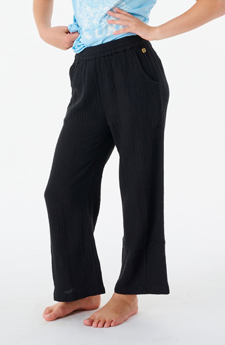 Rip Curl Kids' Premium Surf Cotton Gauze Beach Pants, Main, color, Black