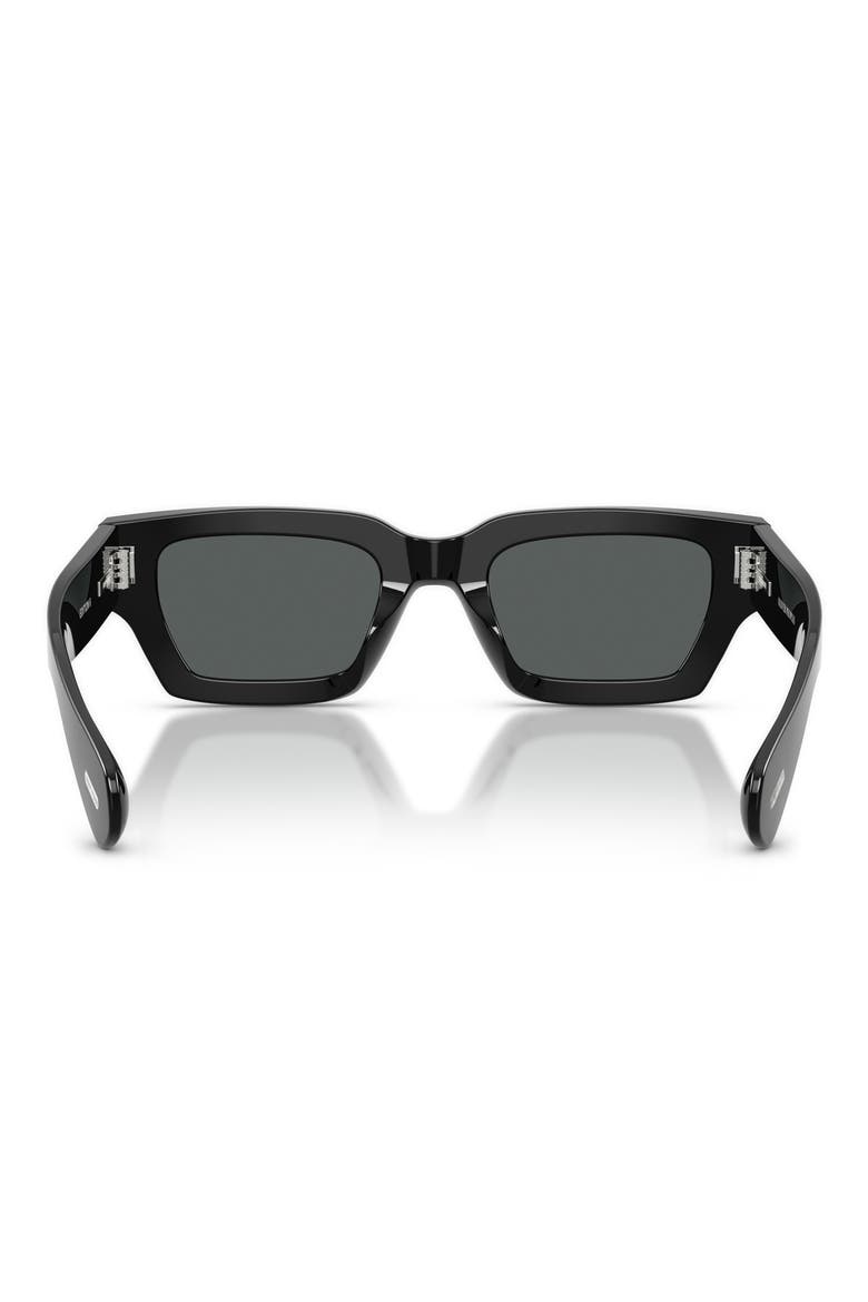 50mm Jil Sander Edition 6 Rectangular Sunglasses, Alternate, color, BLACK / CARBON GREY